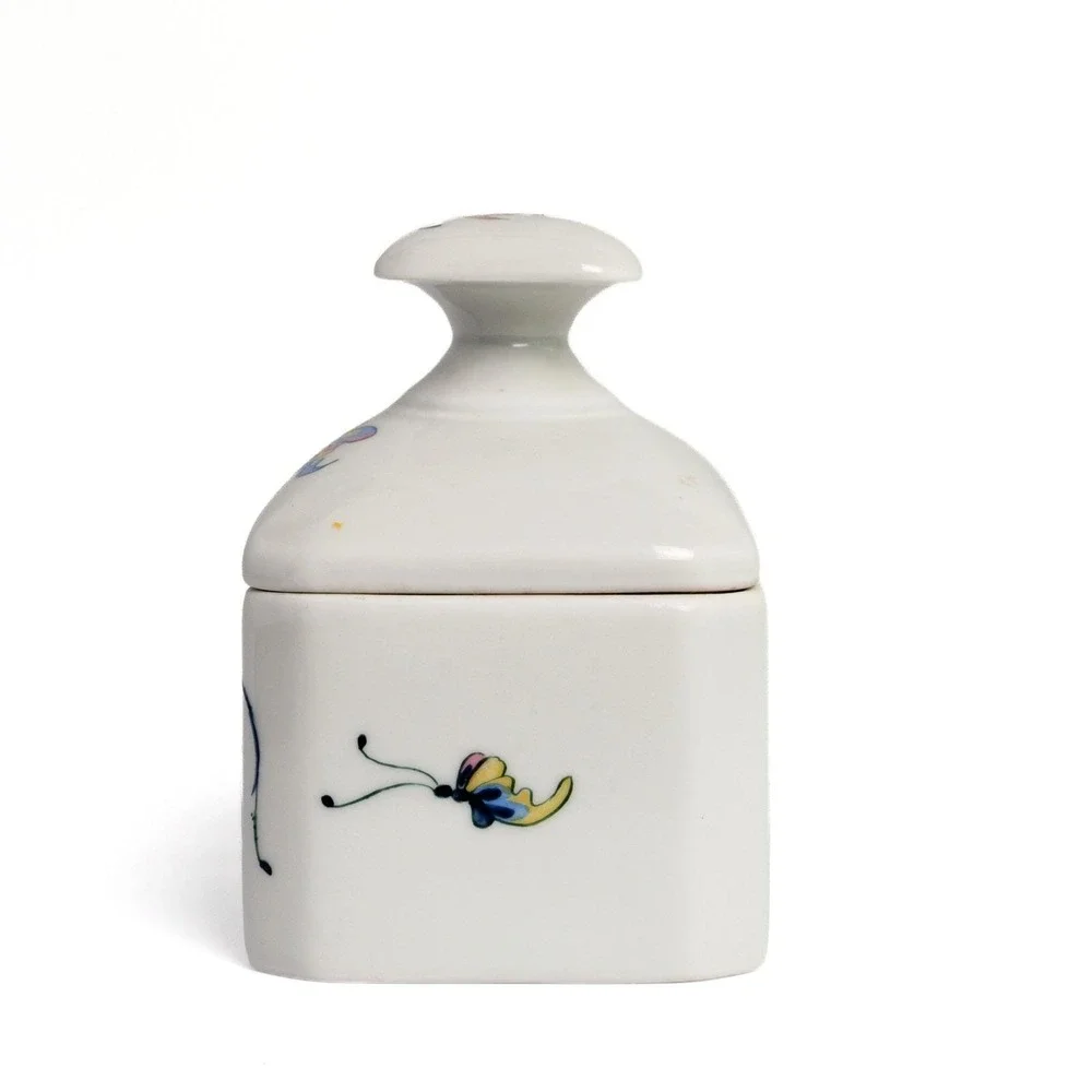 Vintage Neiman Marcus Limoges France Porcelain Box Hand Painted Butterflies